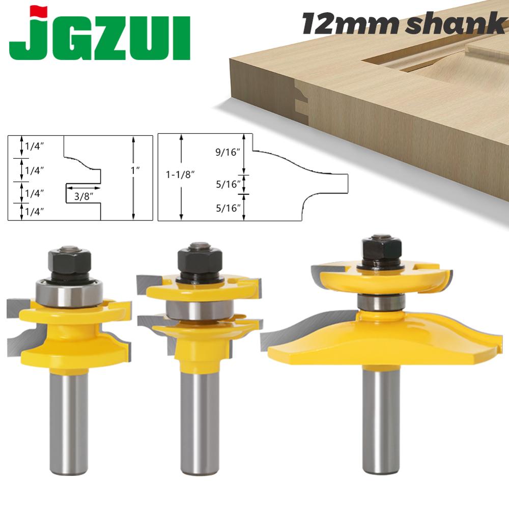 End Mill Set - 3 szt. 12mm trzpień szyna i