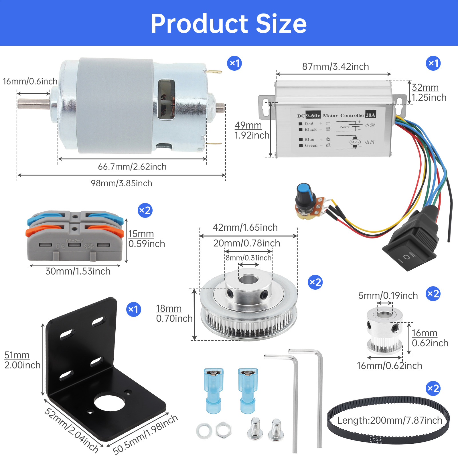 Zestaw silnika elektrycznego D – Gt2 Pulley recenzja i cena