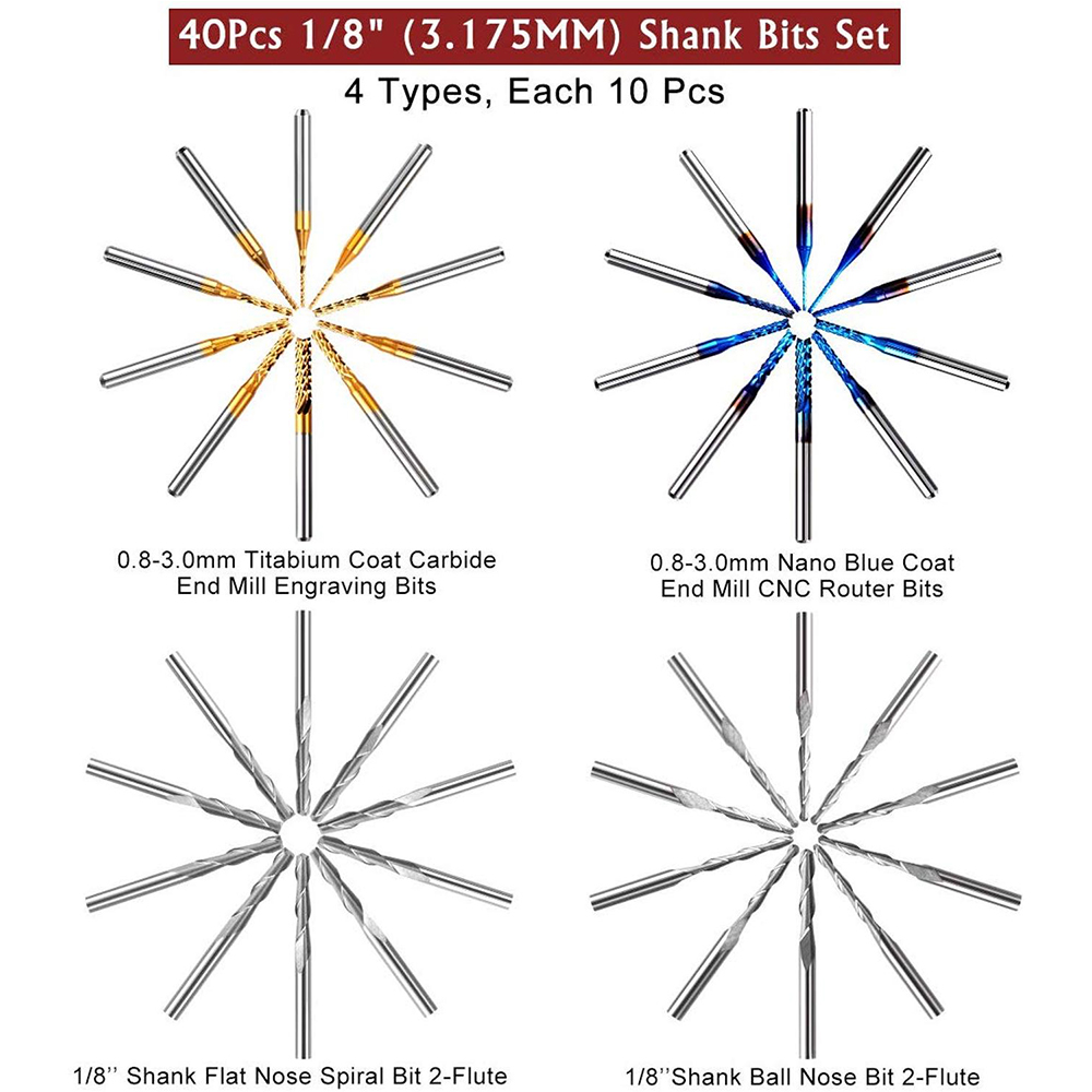 Zestaw bitów do grawerowania f – End Mill Set recenzja i cena